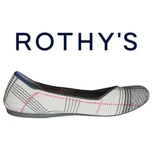 Rothy’s Women’s Retired The Flat Grey‎ Glen Plaid Flats - Size 8